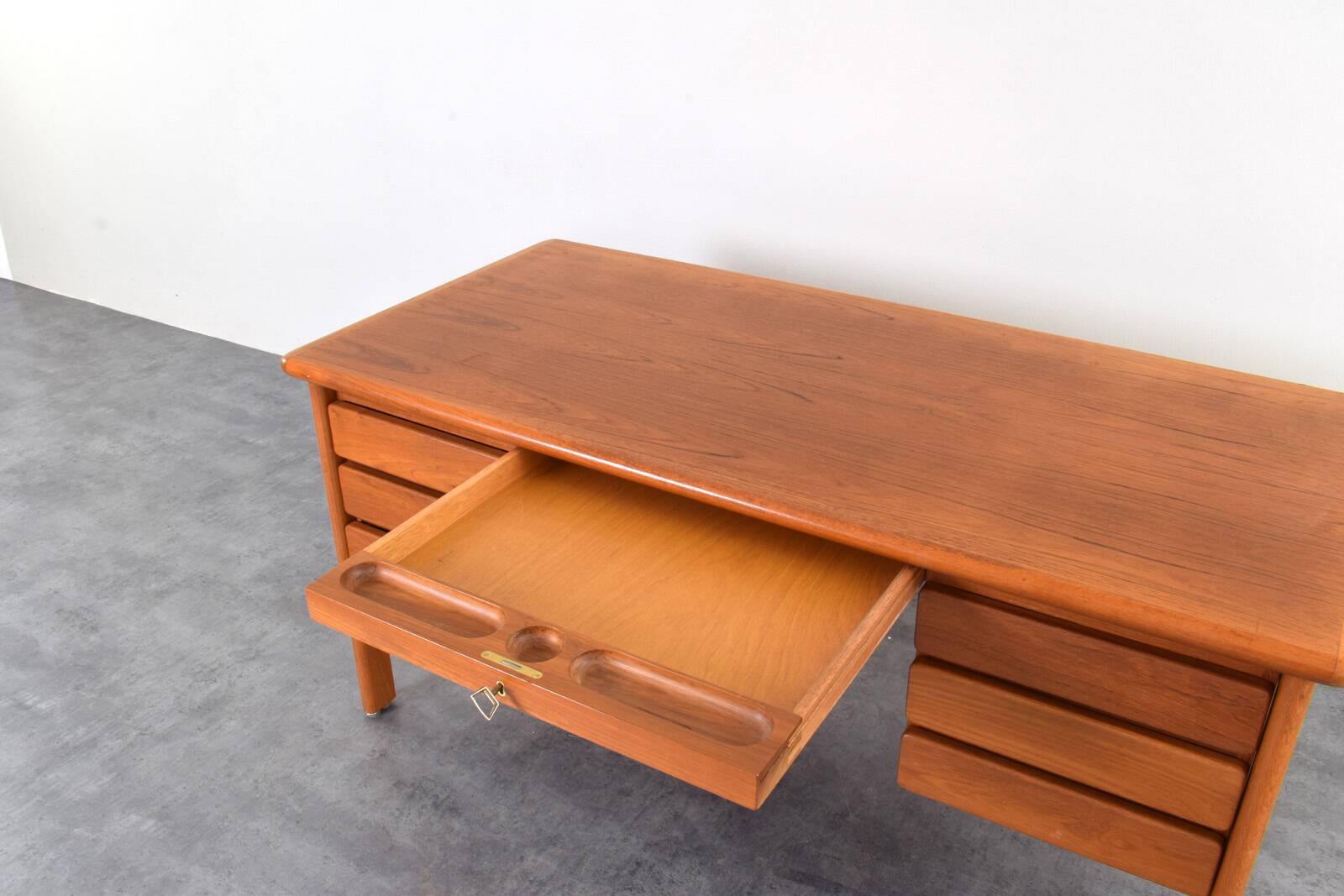 Mid-Century Danish Teak Desk, 1970s.