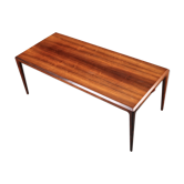 Table basse extensible XL bois de rose brésilien du milieu du siècle par Johannes Andersen pour CFC Silkeborg