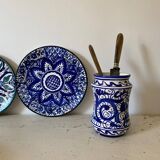 Small amphora vase in old hand-painted ceramic