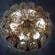 Large gilded brass and crystal glass ceiling lamp by Ernst Palme for Palwa, 1960s