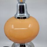 Diderot Delmas lamp in orange opaline with chrome base France 1970 Vintage