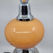 Diderot Delmas lamp in orange opaline with chrome base France 1970 Vintage