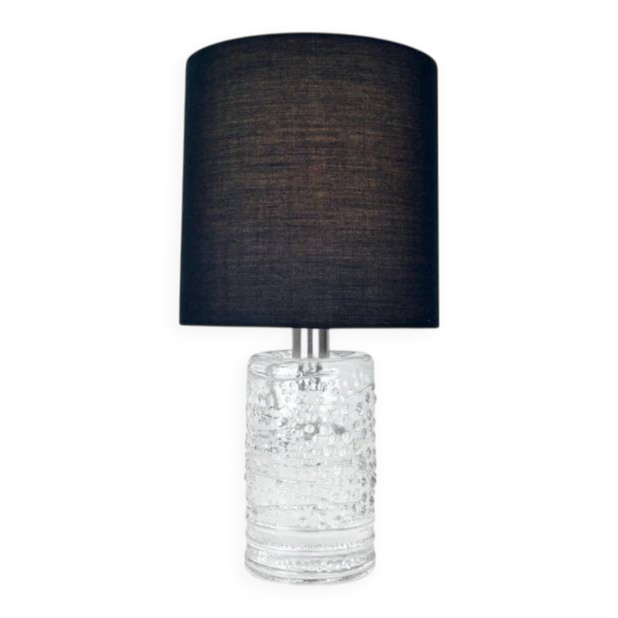 Mid-century solid crystal structured table lamp by Willem Heesen for Royal Leerdam