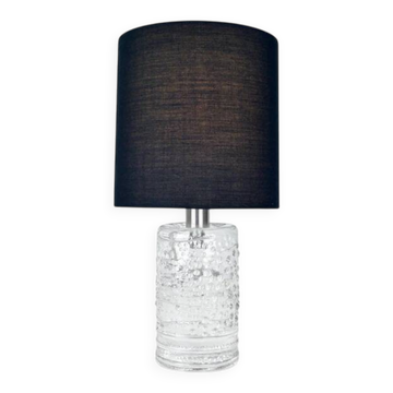 Lampe de table structurée en cristal massif du milieu du siècle par Willem Heesen pour Royal Leerdam