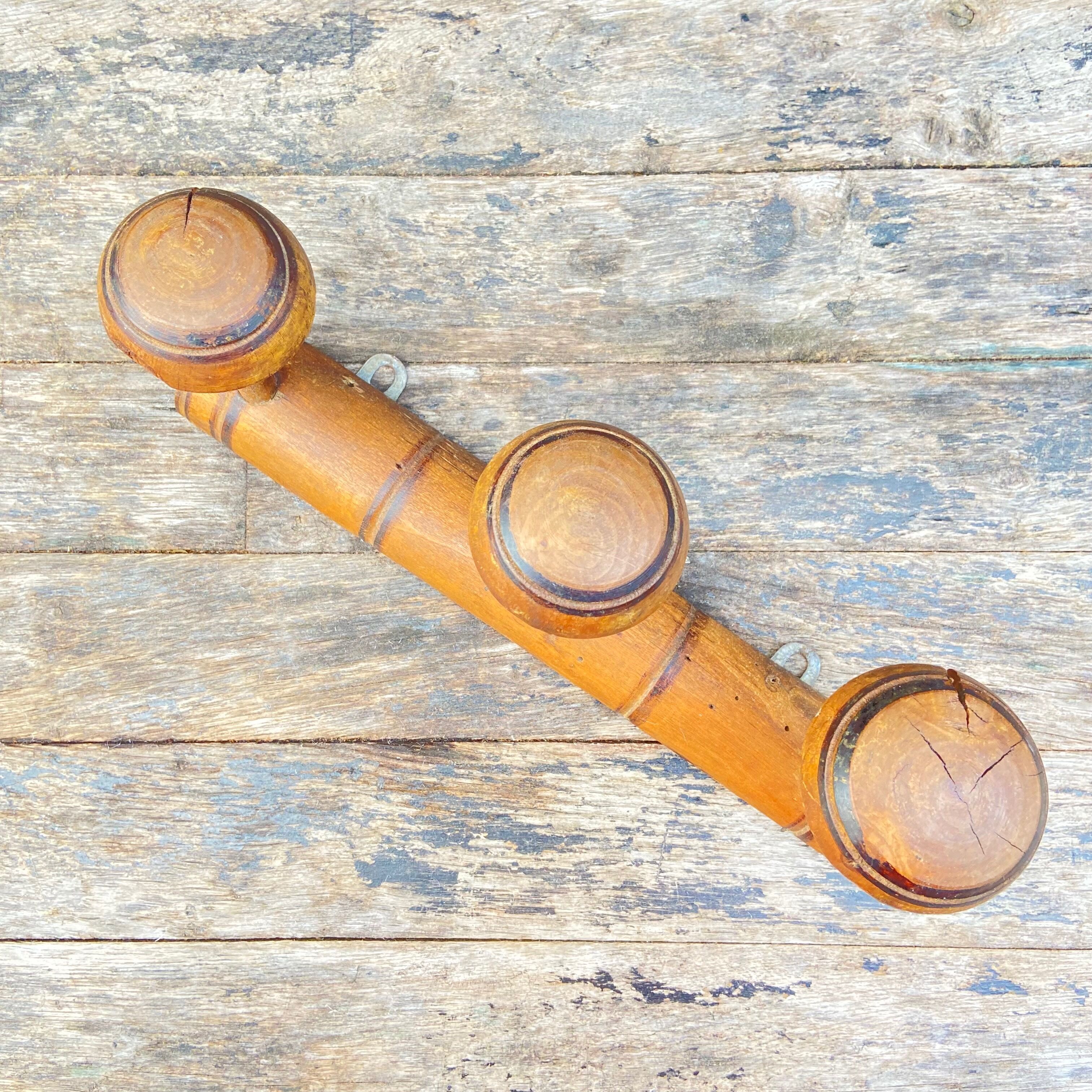 Wooden mushroom coat bearer hook