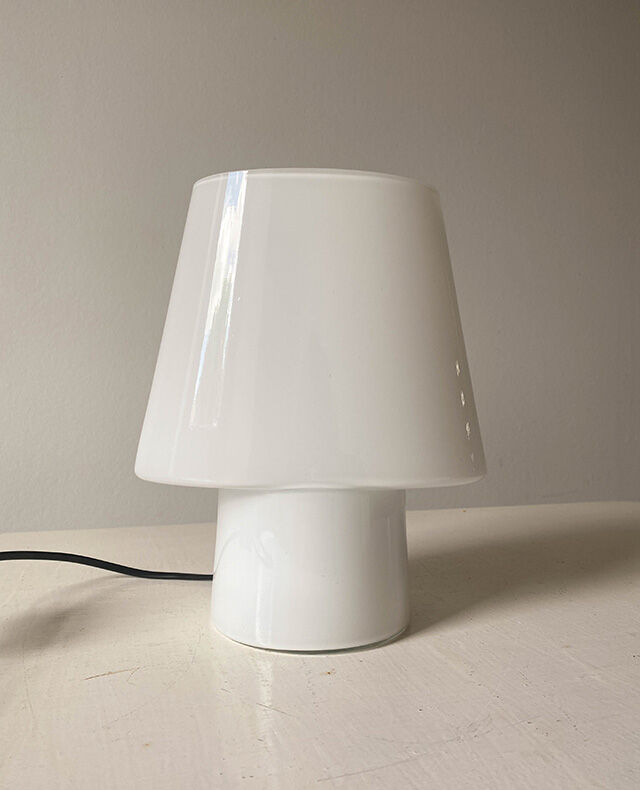 White opaline bedside lamp