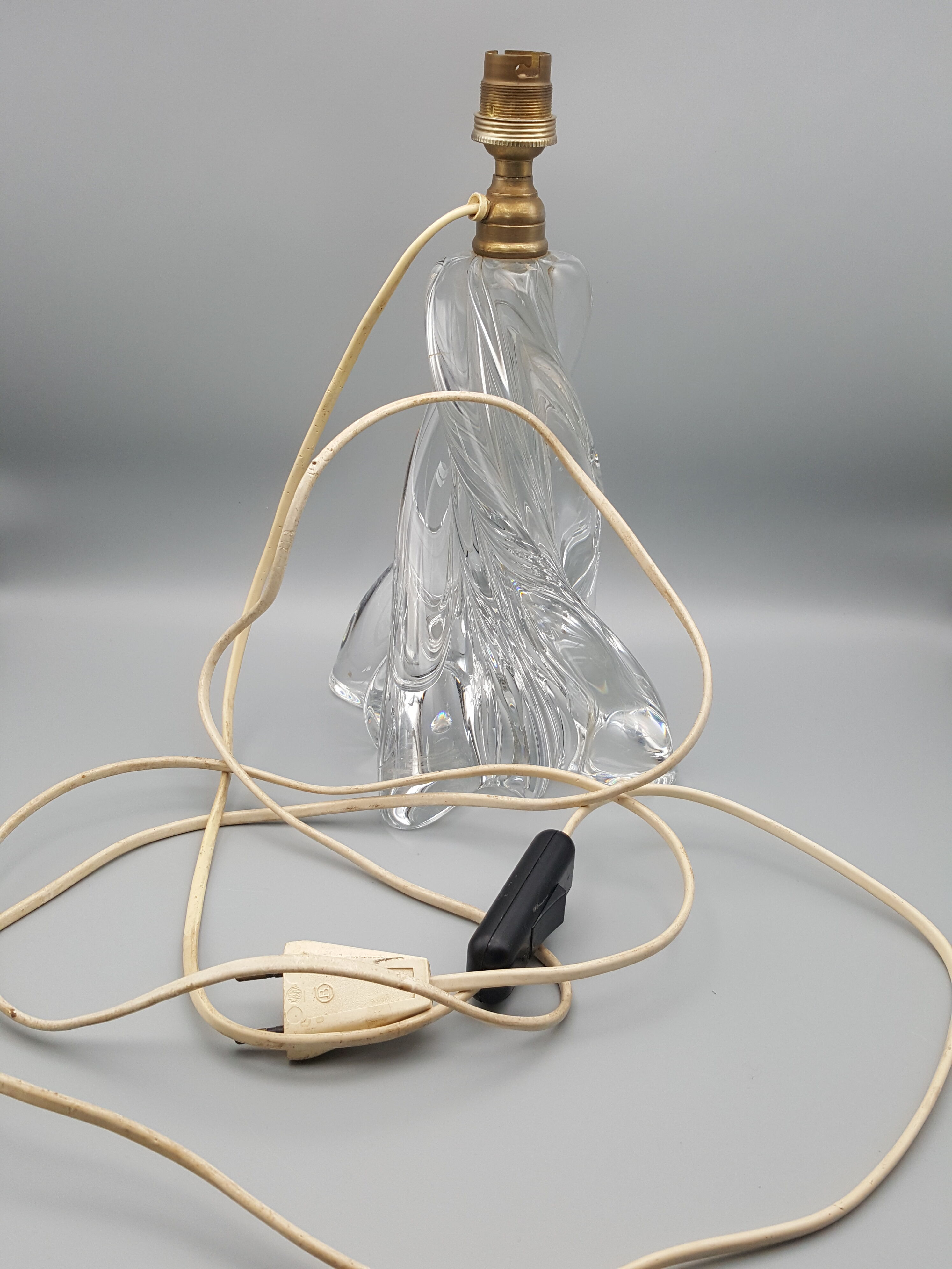 old heavy crystal lamp foot design 60 70s