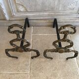 Pair of patinated brass channels
