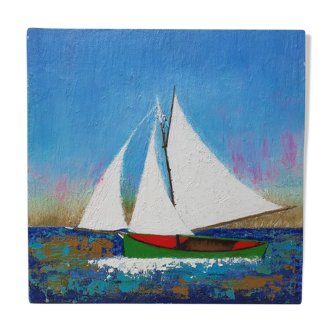 Marine on vintage panel