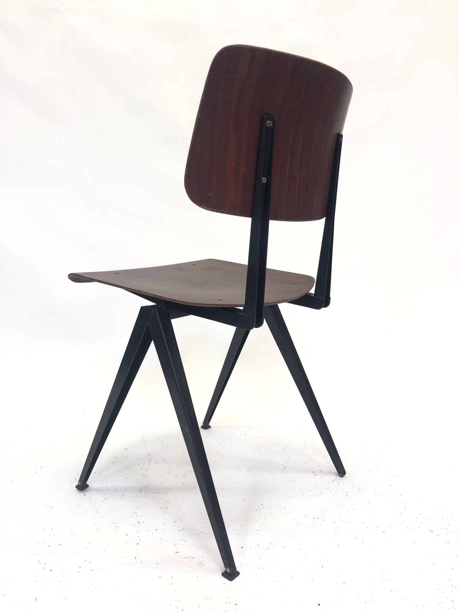 Lot of 4 vintage school chairs Galvanitas S16 Netherlands