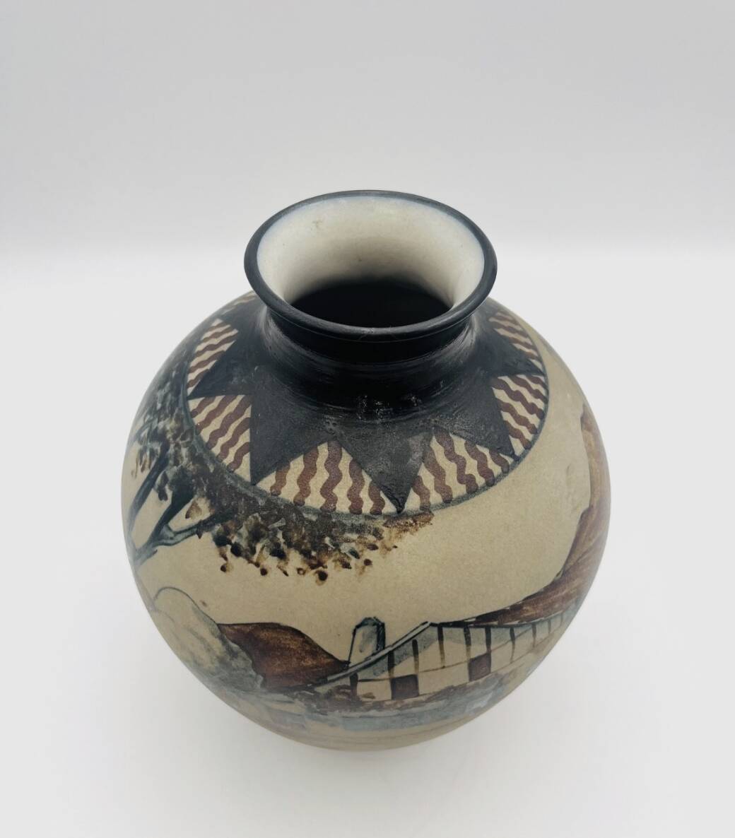 Vase boule en grès de Cibourg signé Pedro Garcia de Diego -637004