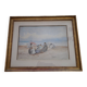 Old painting from the 1920s depicting a seaside scene
