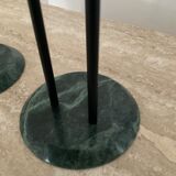 Duo of vintage candle holders in marble and plexiglass 70s-80s