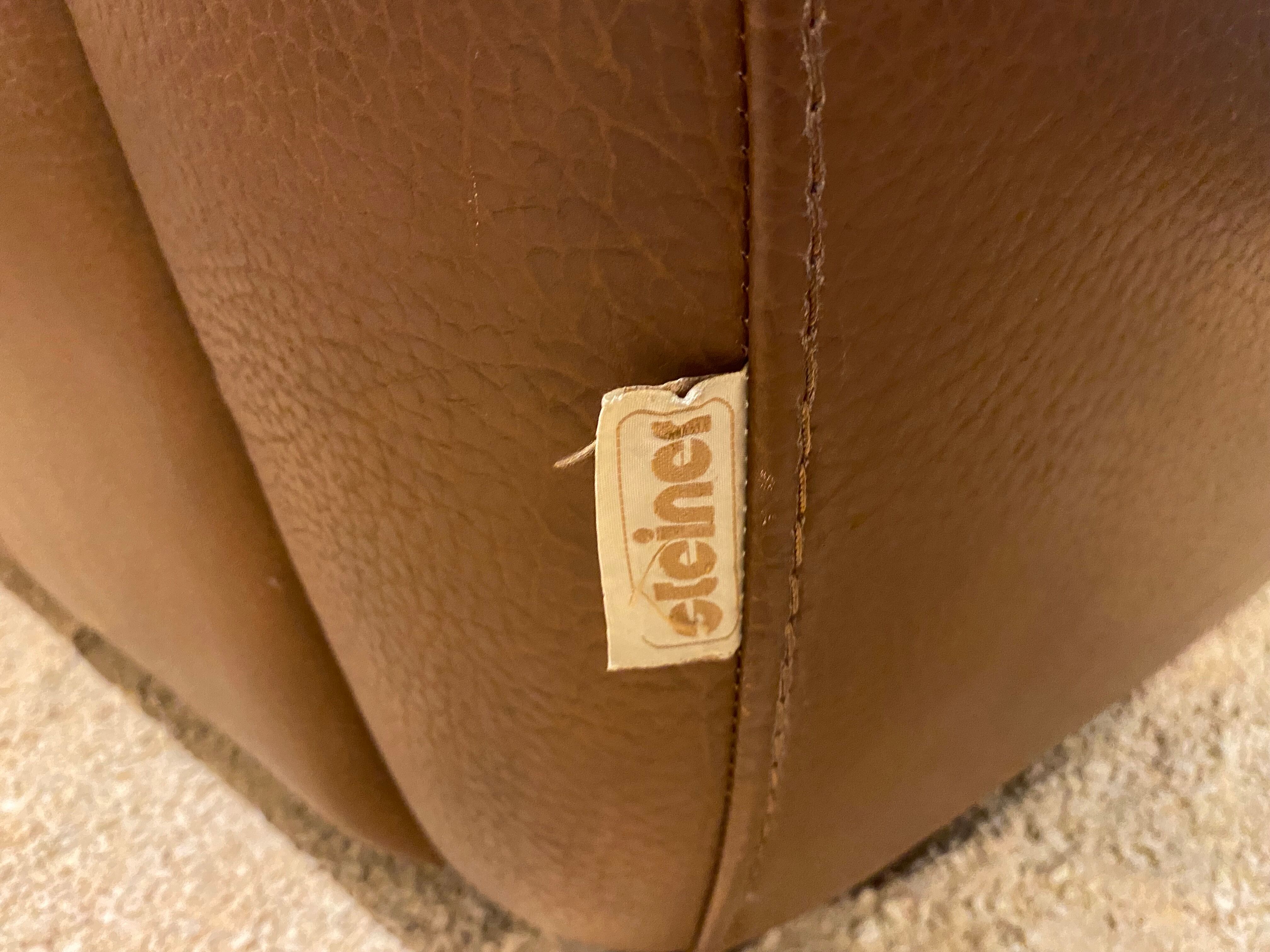 Sofa club light brown leather Steiner