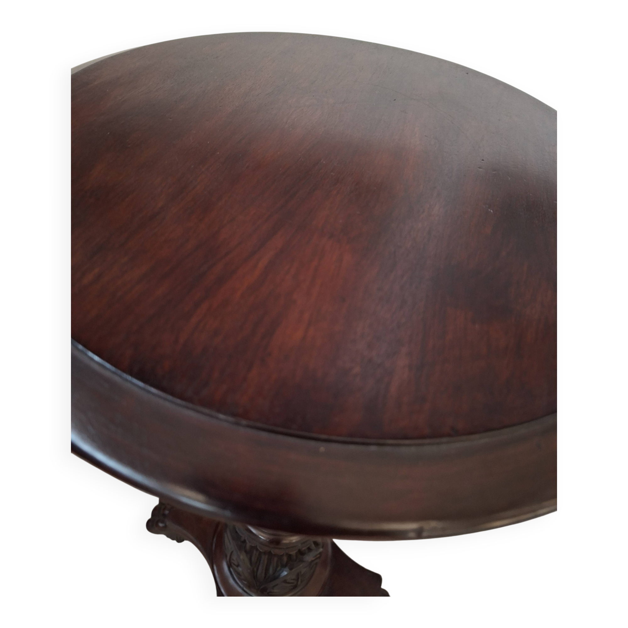 Elegante Colonna Porta-Piante/Busti in Mogano – Vintage Anni '60