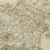Handwoven antique anatolian beige carpet 192 cm x 274 cm