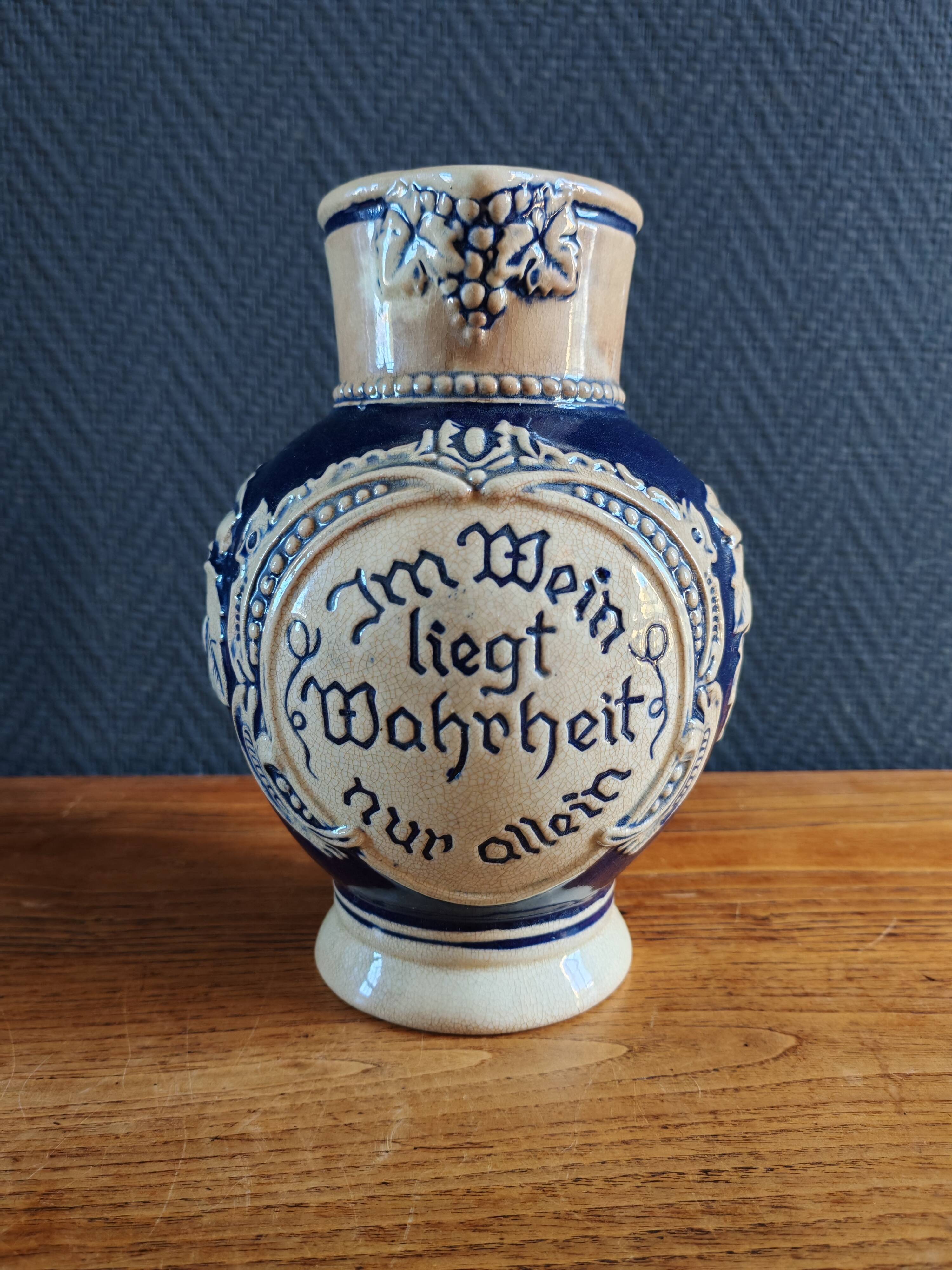 Old Stoneware Wine Jug from Westerwald, Germany
