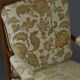 Paire de fauteuils édouardiens en hêtre, tissu vintage