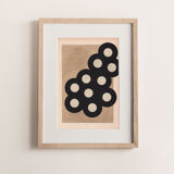 Collage on dated and signed Abstract illustration without frame N61c