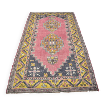 Tapis turc bio rose et jaune sku 3283