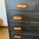 Vintage patinated black craft furniture style chest of drawers