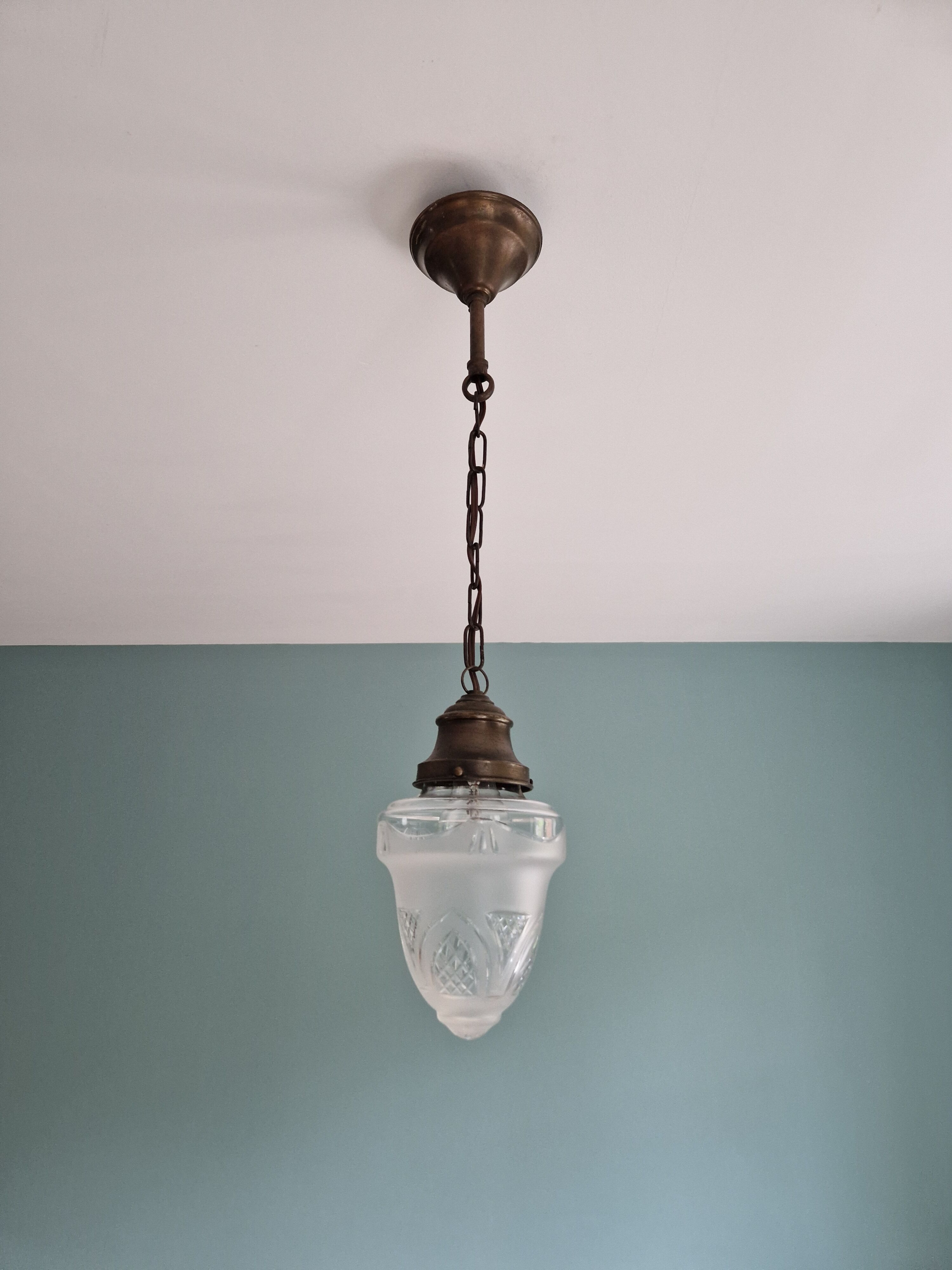Crystal pendant lamp, Val Saint-Lambert, early twentieth century