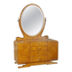 Coiffeuse du début du 20e siècle en placage de bouleau de Carélie avec miroir ovale, années 1950.
