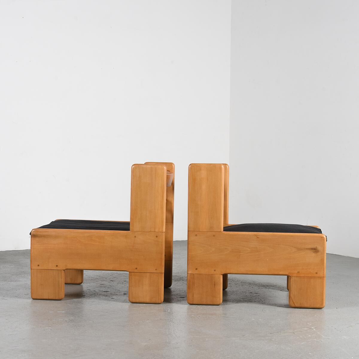 Pair of solid ash heaters, France circa 1970