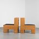 Pair of solid ash heaters, France circa 1970