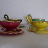 Series of 6 cups and colorful 60s cups