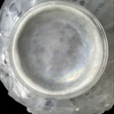 Pressed molded glass ball vase decorated with grape bunches