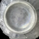 Pressed molded glass ball vase decorated with grape bunches
