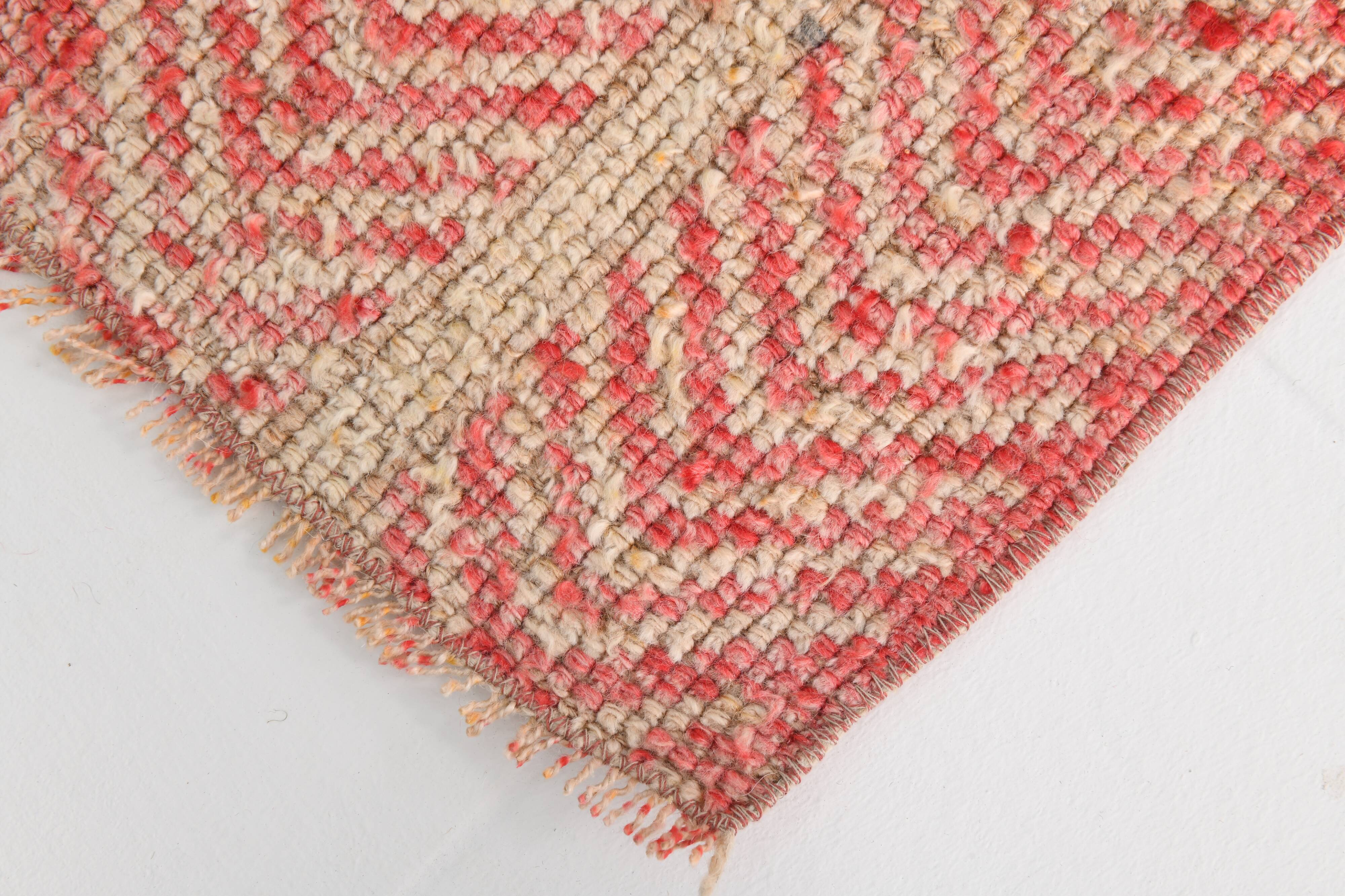 Pale Red & Peach Vintage Runner Rug, 80x301Cm