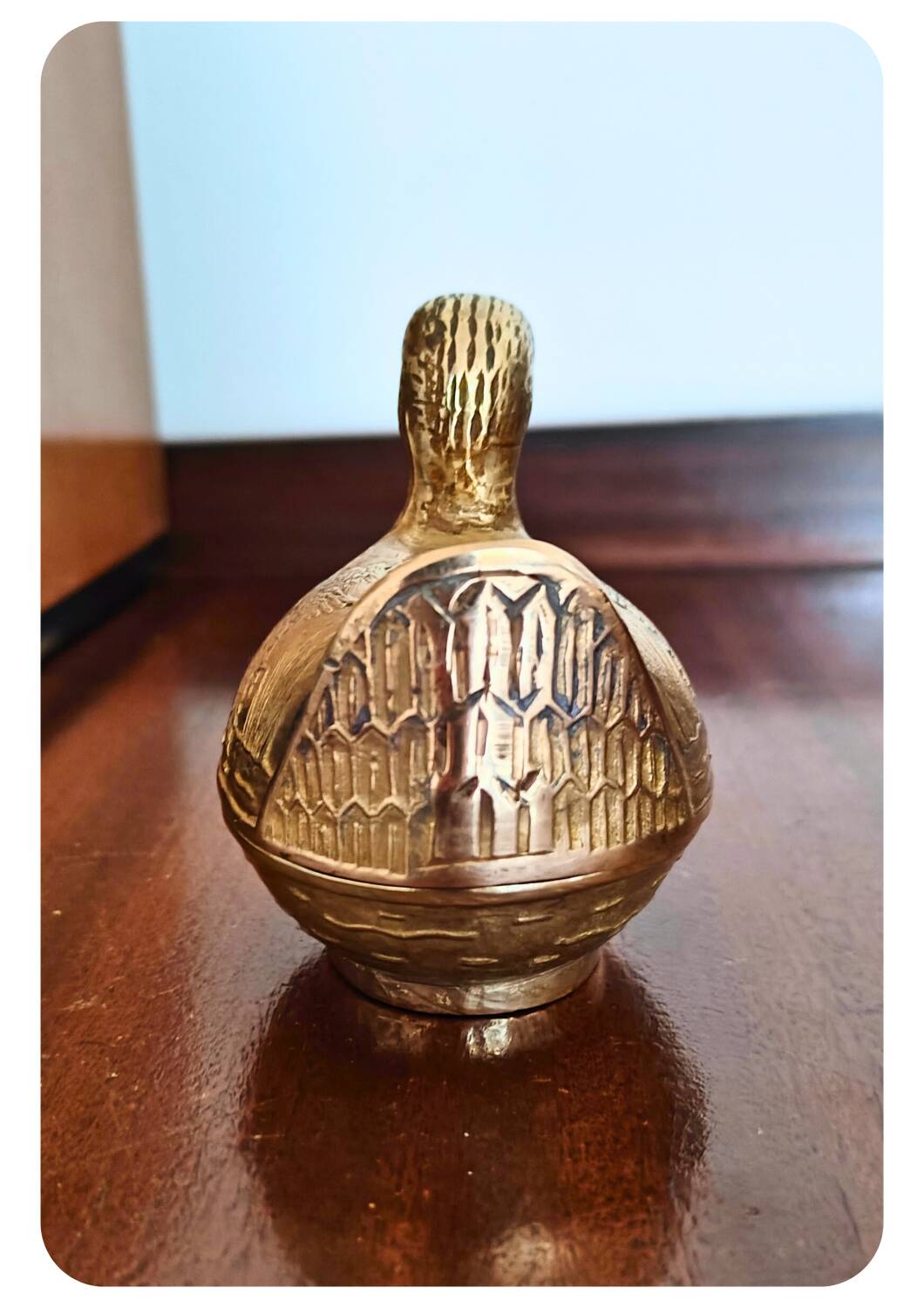 Vintage Solid Brass Duck-Shaped Jewelry Box