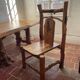 Rustic pine wood table and chair