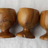 6 wooden egg cups