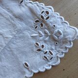 Ensemble ancien drap plat et 2 taies d'oreiller