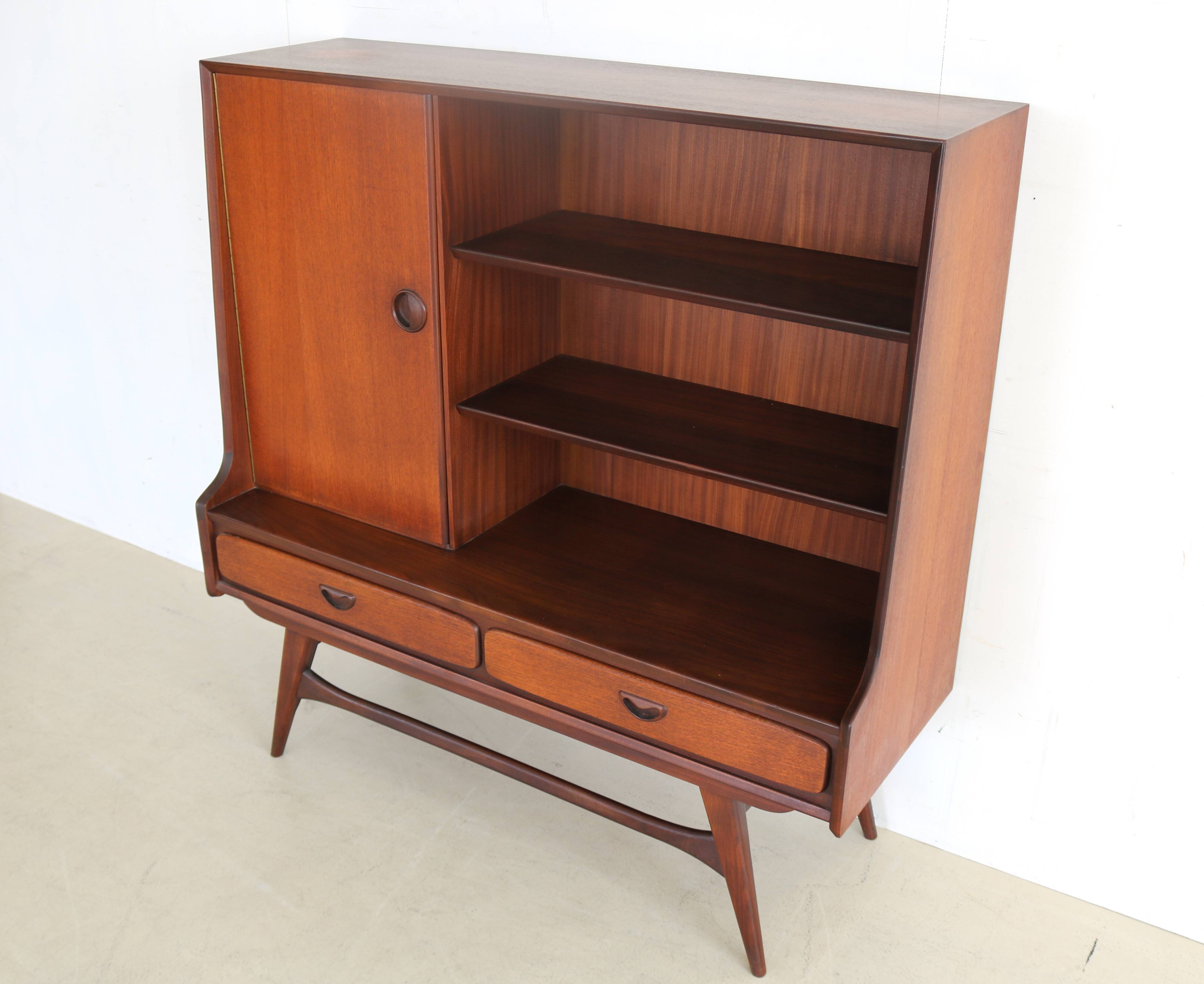 Vintage teak bookcase by Louis van Teeffelen
