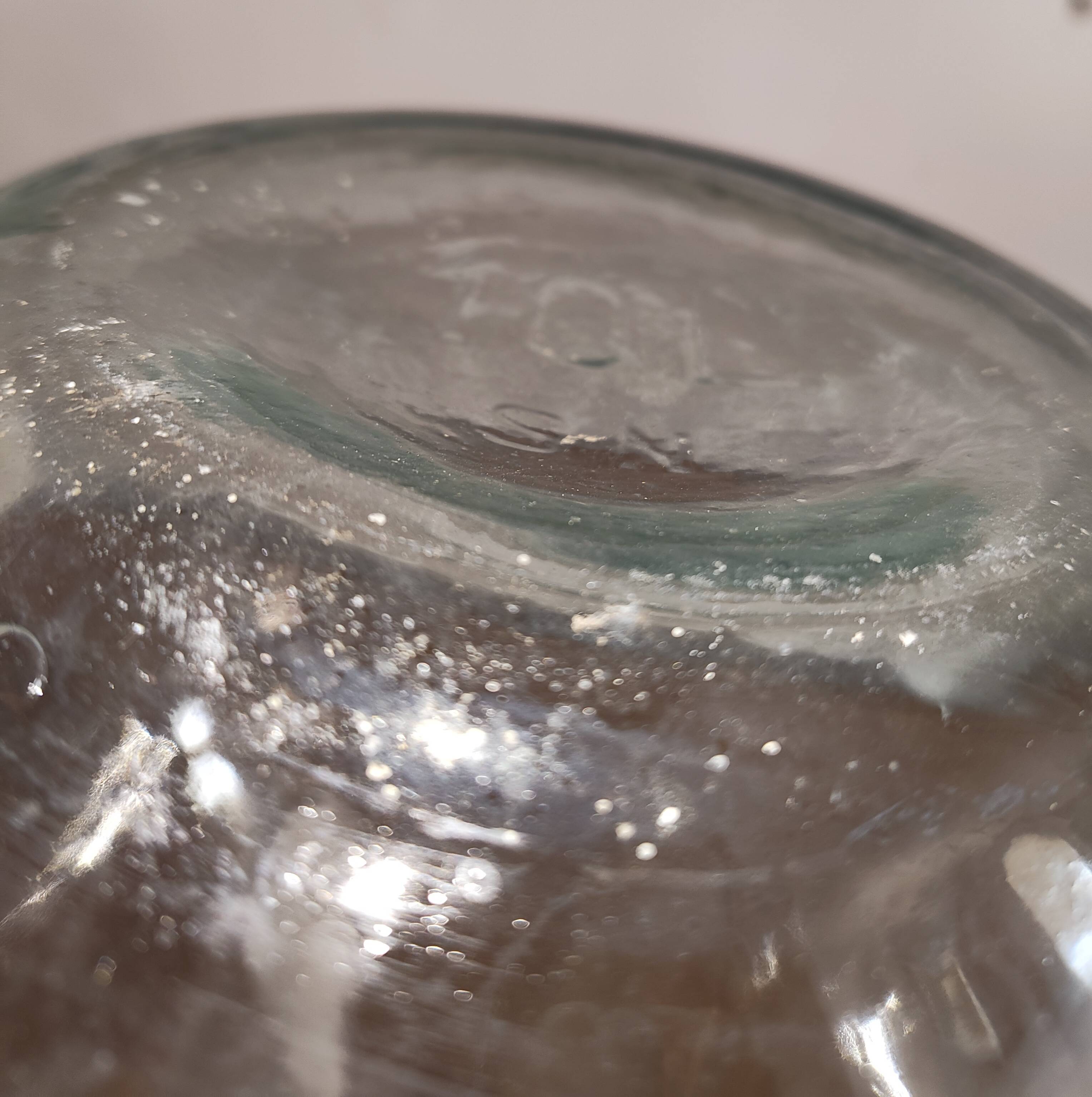 Old Dame-Jeanne Signed SN (Souchon-Neuvesel) - Blown Glass Turquoise