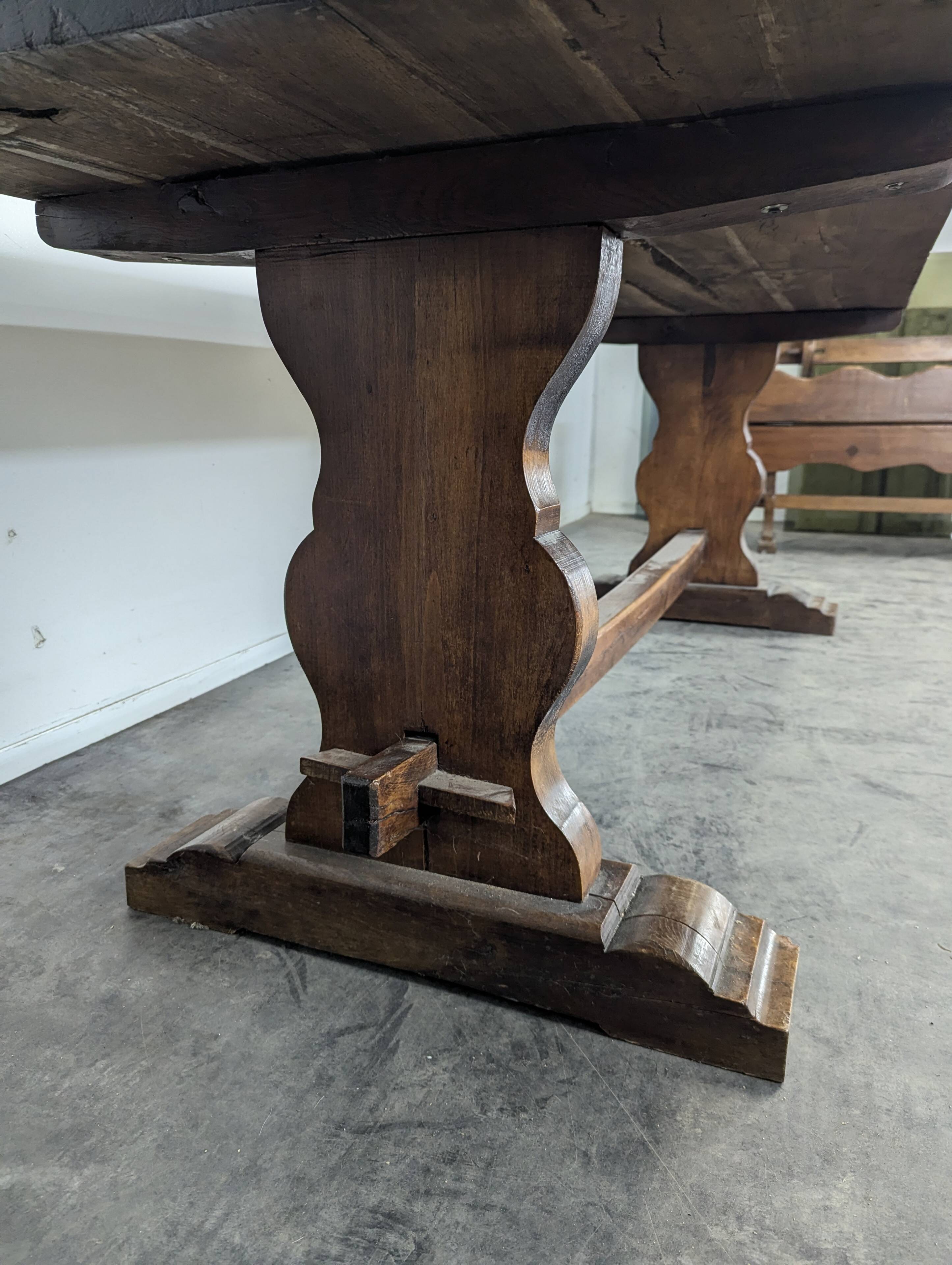 19th-century solid oak monastery table