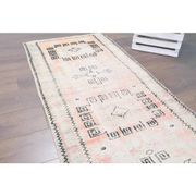 Vintage Turkish Oushak Handmade Cotton Orange Wool Runner Rug 82x328