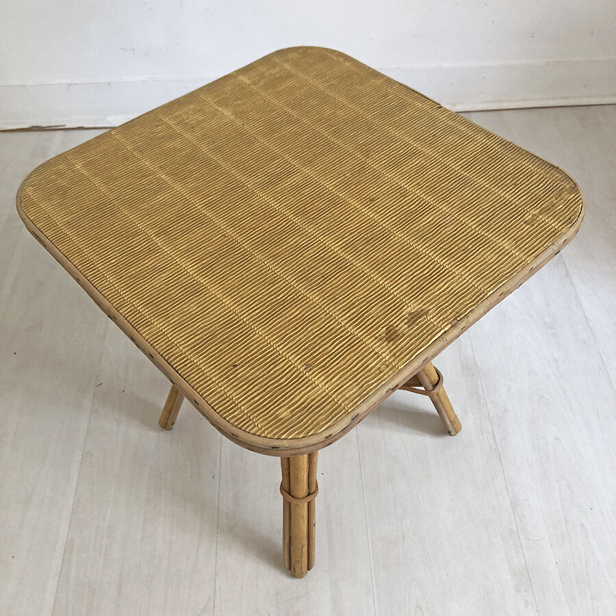 Vintage rattan side table 60