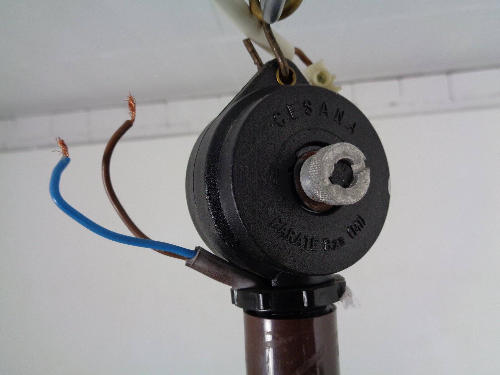 Ceiling lamp in brown and white plastic from Stilux Milano, 1960s