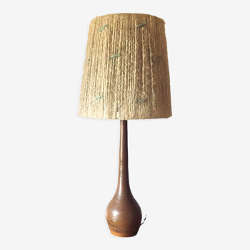 Lampe de table en terre cuite du milieu du siècle, France 1950s