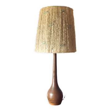 Lampe de table en terre cuite du milieu du siècle, France 1950s