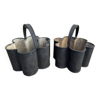 Pair of metal bottle holders