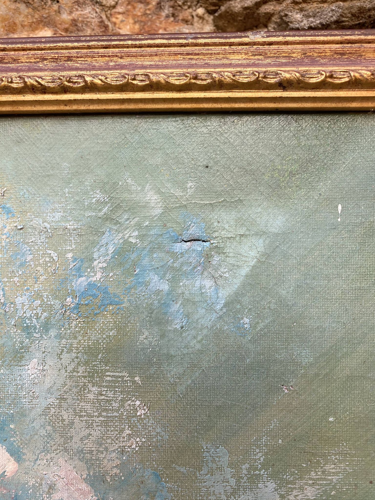 Huile sur toile fleurs G de Marco 50X60