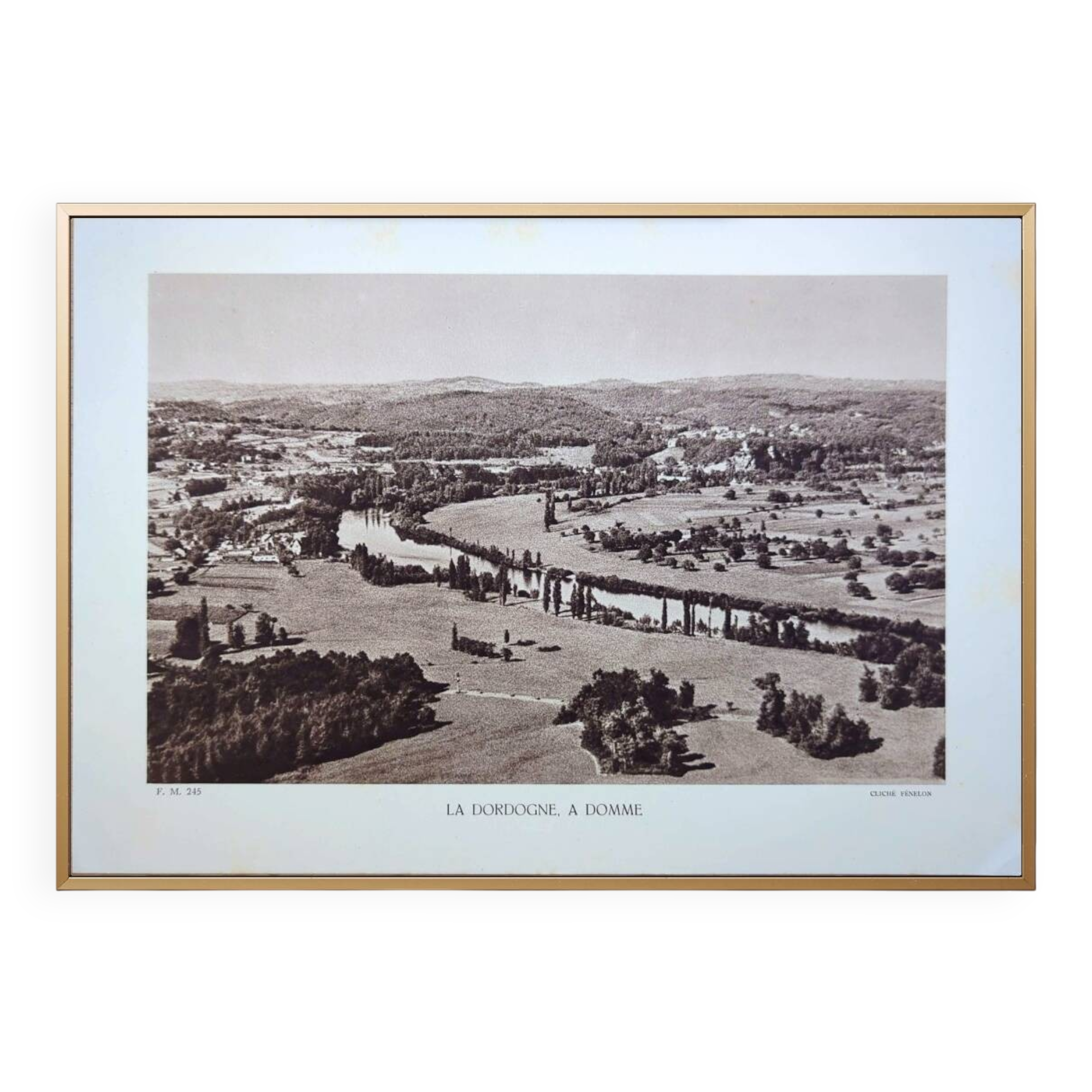 Domme, Dordogne, printed photo plate from 1942.