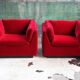 Post-modern red chaise longue by Metropolitan of San Francisco