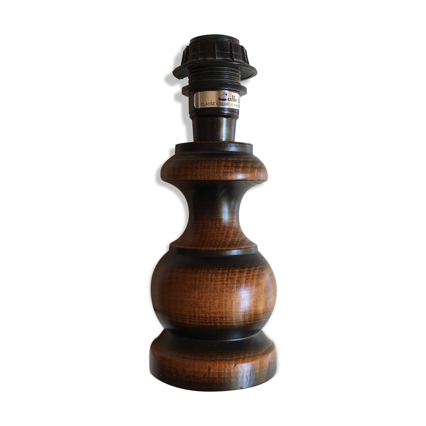 Vintage turned solid wooden lamp foot